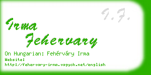 irma fehervary business card