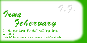 irma fehervary business card